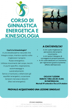 LEZIONE SINGOLA DI GINNASTICA ENERGETICA E KINESIOLOGICA